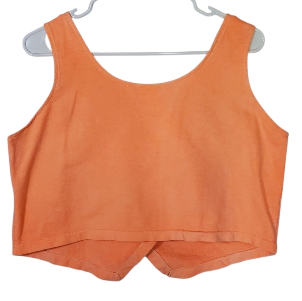 2280 * Vintage Florida Keys Dolphin Cropped Tank Peach Orange Size M - Picture 2 of 7